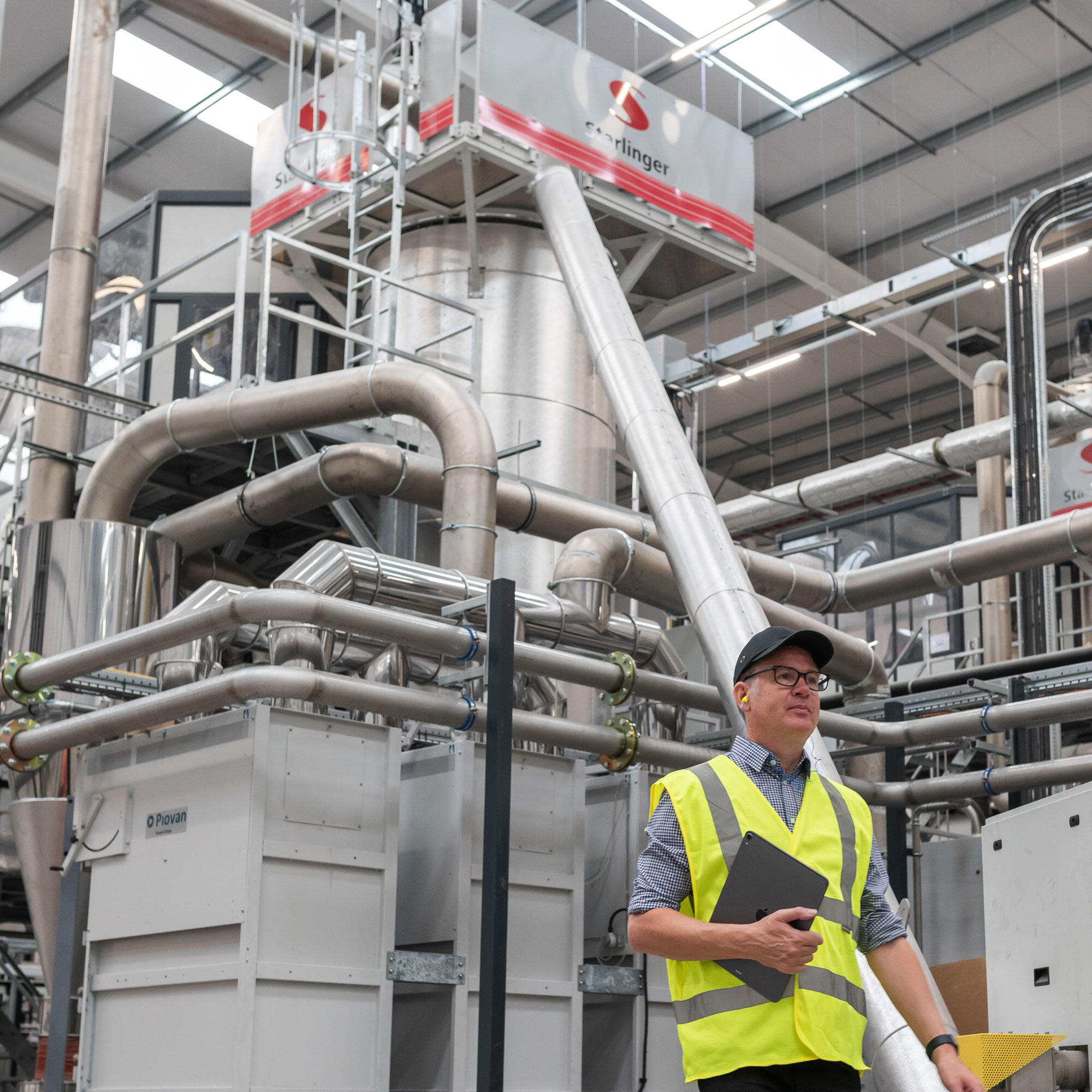 David Bargery inspecting a Starlinger PET recycling line